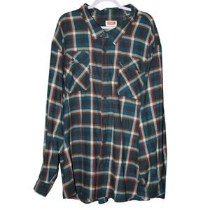 Wrangler Plaid Button Down Long Sleeve Shirt 5XL